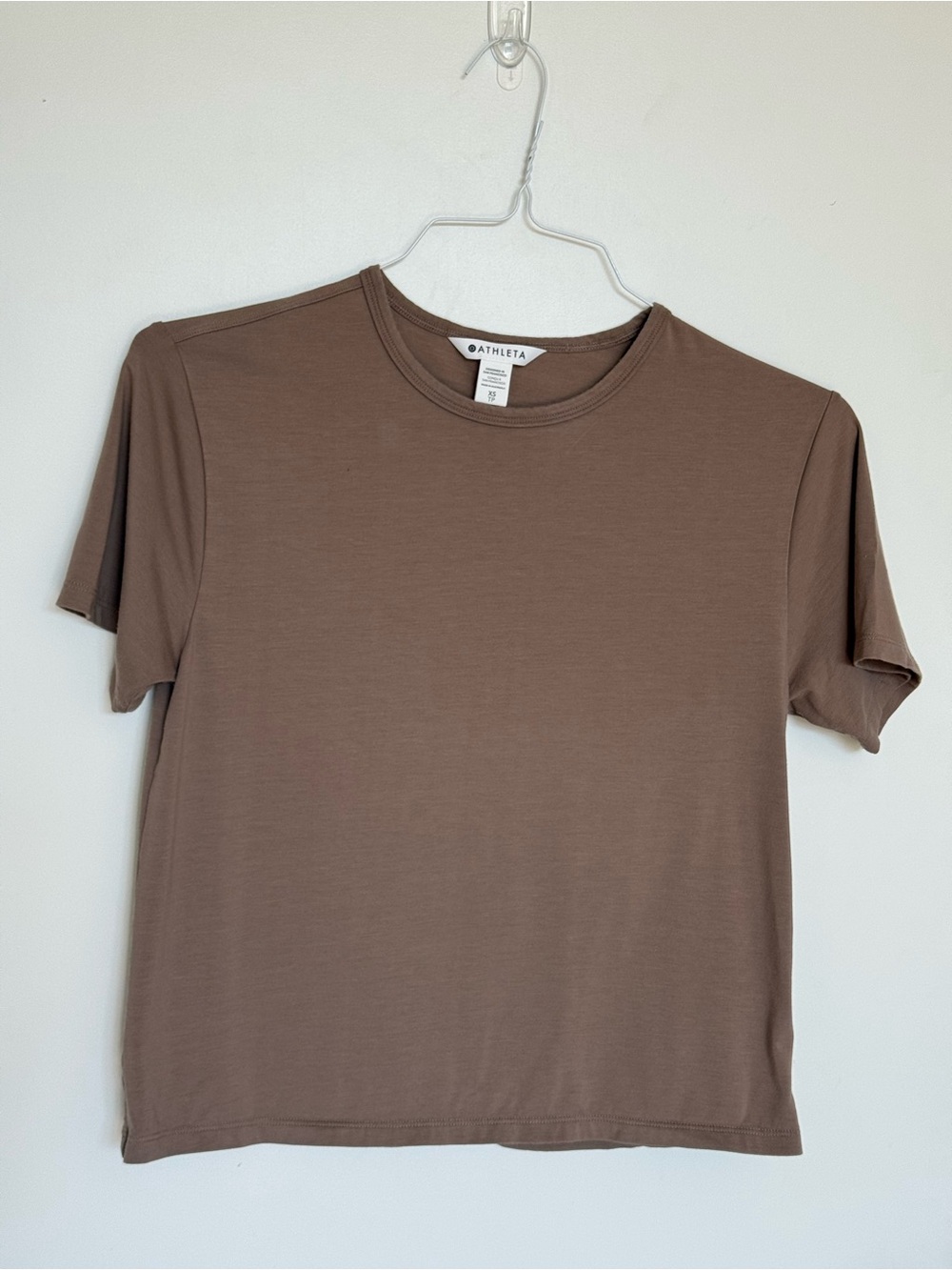 Athleta Crew Neck Tee in Warm Taupe